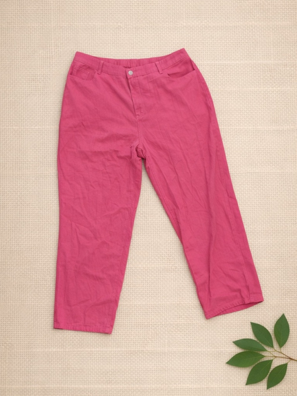 SHEIN Hot Pink Straight‑Leg Pants – High‑Rise Stretch | Plus 4X